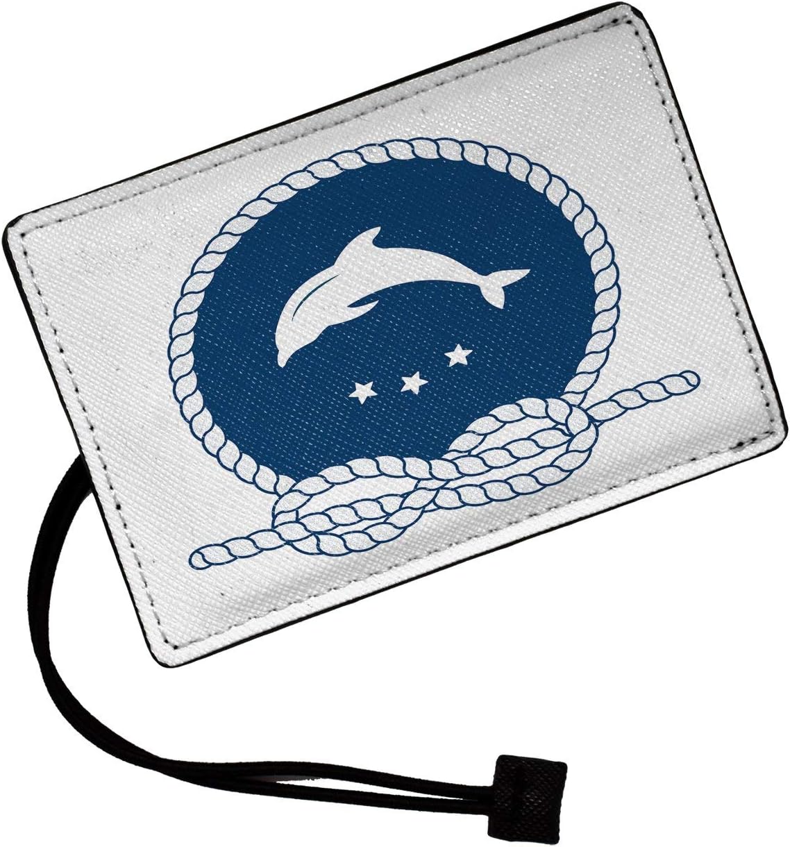 Dolphin Stars Printed Suitcase Luggage Tag With Elasticated Strap & Hidden Personal Information Card By Humblebee London - HB-HSLT-S2185