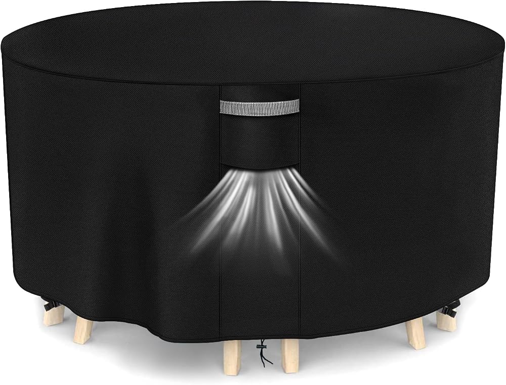 Dokon Garden Furniture Cover Round 250cm Dia 104cm H Waterproof 420D