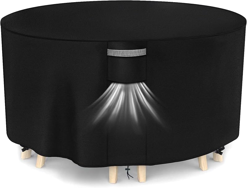 Dokon Garden Furniture Cover Round 250cm Dia 104cm H Waterproof 420D