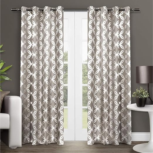 Amazon Com Exclusive Home Curtains Modo Metallic Geometric Window