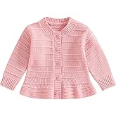 Toddler Girl Ruffle Sweater Cardigan Infant Baby Fall Clothes Winter Warm Long Sleeve Button Up Knitted Jacket Outwear