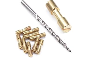 EZSMITH Corby Bolt Fasteners (10 Pack) with Step Drill for DIY Handles & Knife Handle Repair - USA Size (0.250 x 0.186 x 1.0 Inch) - (Brass) - for Full Tang Fixed Blades