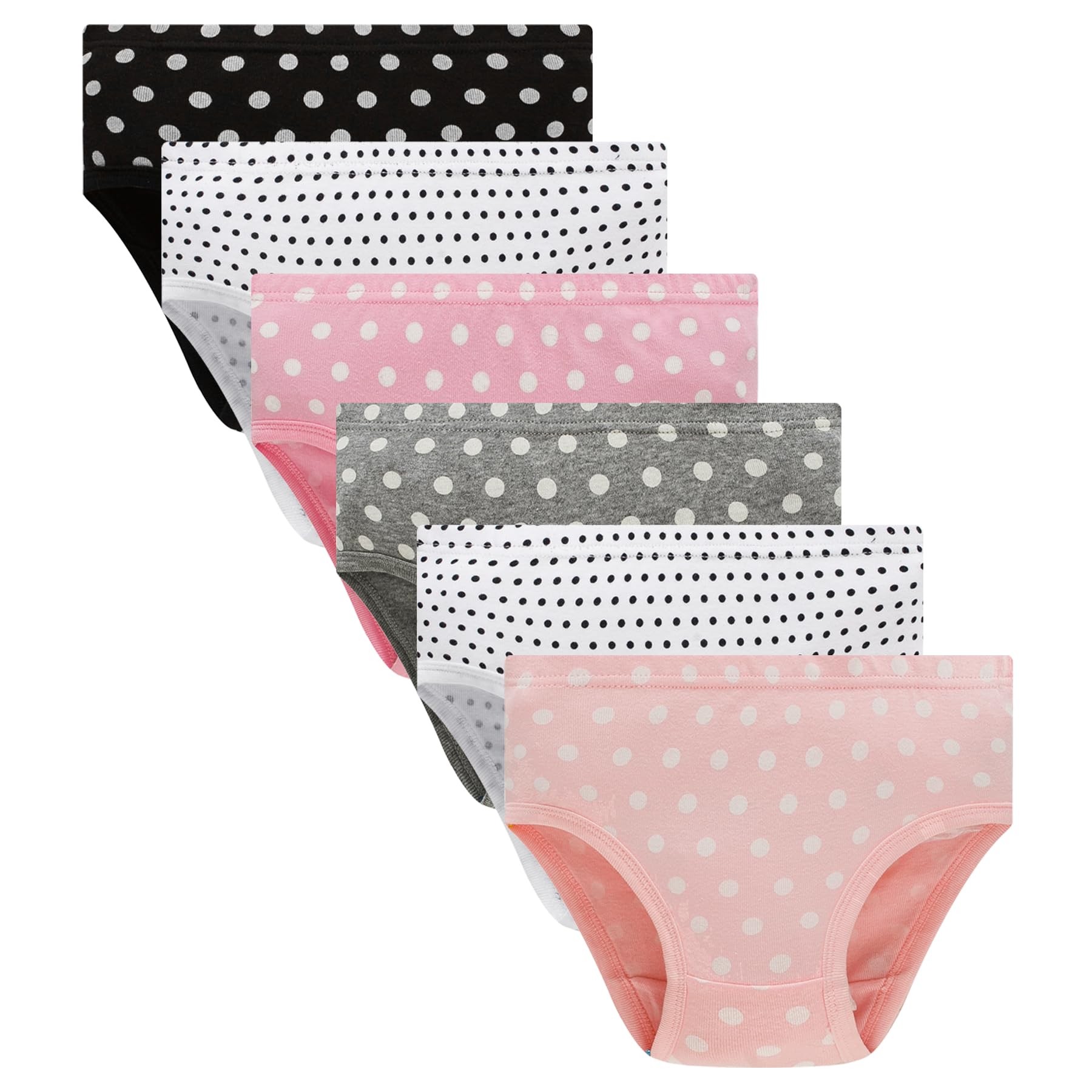 Photo 1 of Winging Day Big Girls' Cotton Soft Panties Pink Polka dot Underwear Size 18 (6-Pack)
