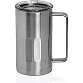 xpak Maxam Double Walled Vacuum Insulated Beer Mug with Lid and Handle - 20 Ounce Beer Stein