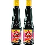 ABC Sweet Soy Sauce, Marinade Dip Stir BBQ, Black Dark Soy Vegan, Kecap Manis, 20.3 Fl. Oz 600 ml (Pack of 2)