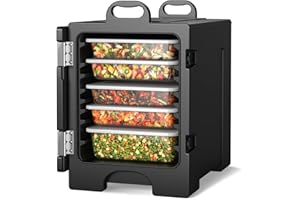 ARLIME Insulated Food Pan Carrier, End-Loading Insulated for 5 Full-Size Pans, Food-Grade LLDPE Material, 81 Quart Portable Food Warmer, Ideal for Canteen and Restaurant Use, Black