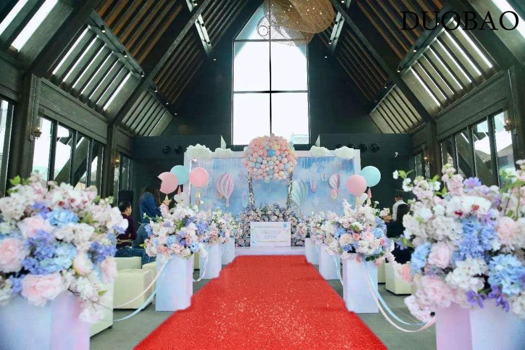 Aisle Runner for Wedding15FTx2FTRed Sequin