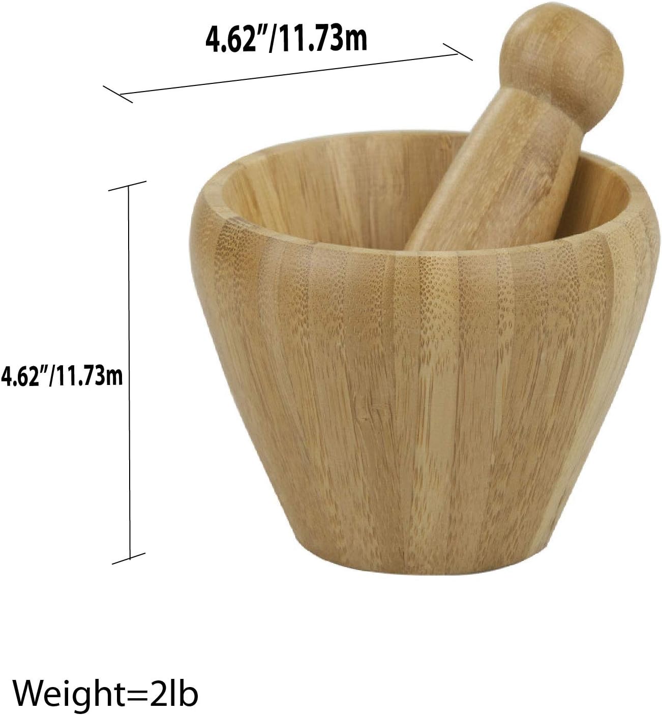 Home Basics Mortar and Pestle Bamboo: Mortar And Pestle Wood: Kitchen & Dining