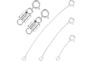 Qulltk 925 Sterling Silver Necklace Extender and Magnetic Clasps for Necklaces,Bracelet Extender Jewelry Extension with Magnetic Necklace Clasps and Closures