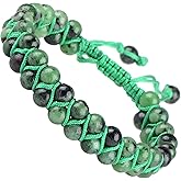 MASSIVE BEADS Double Layer Stone Chakra Healing Crystals Bracelet Yoga Beads Meditation Relax Anxiety Bangle for Unisex Women Men (Ruby Zoisite, 6mm)
