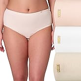 Bali womens Underwear Brief Pack, Lux Cotton Essentials Brief Underwear, Moisture-wicking, 3-pack