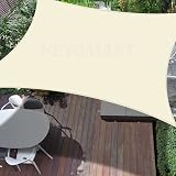 HEYOMART Sun Shade Sail 3m x 5m Rectangle Blue UV 98% Block ROS Rope view 5