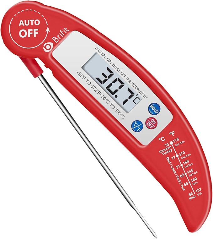 Brifit Digital Meat Thermometer, Instant Read Cooking Thermometer, Electronic Meat