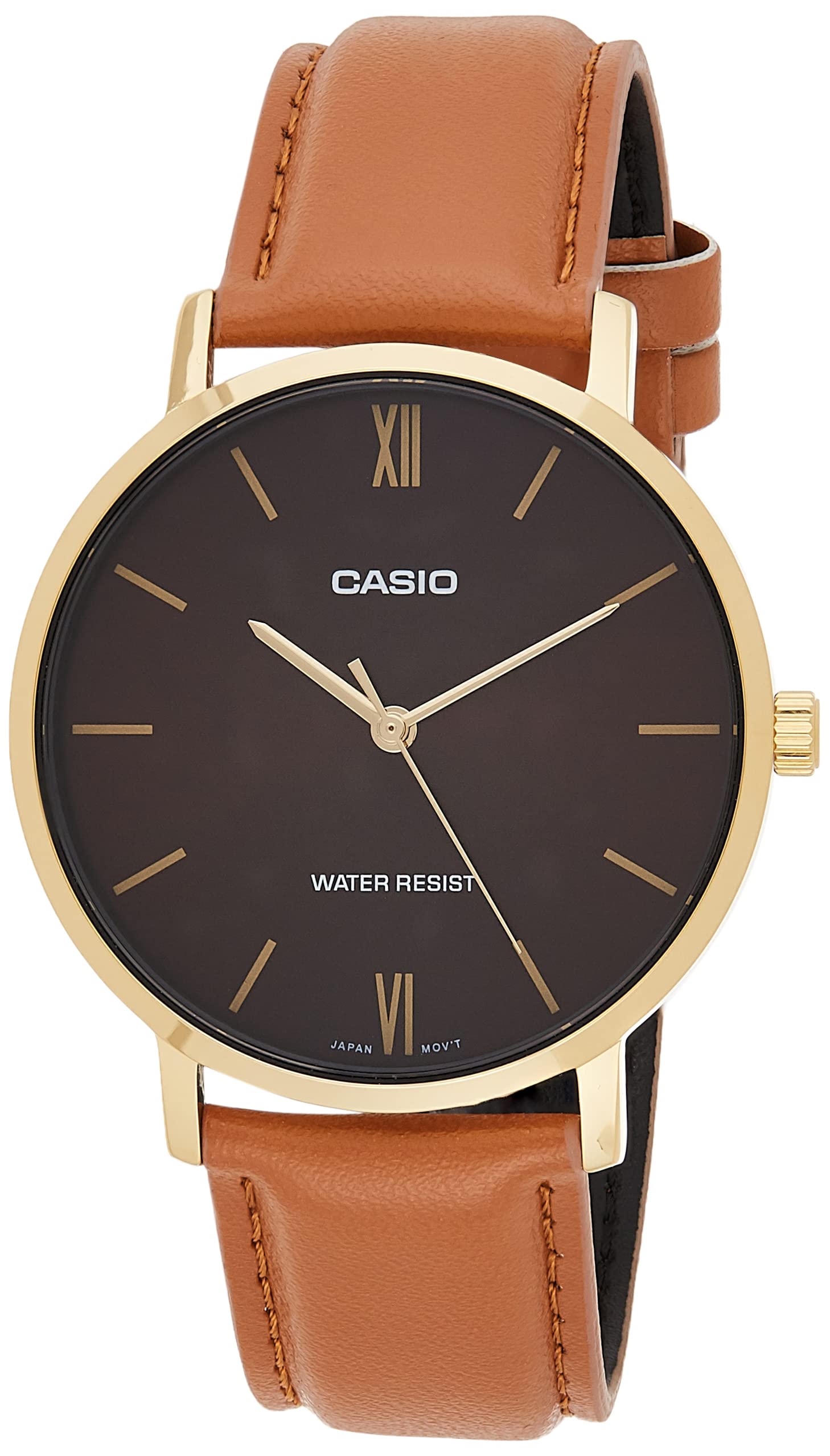 Casio Men's Watch MTP-VT01GL-5BUDF (A1783), Brown, Strap
