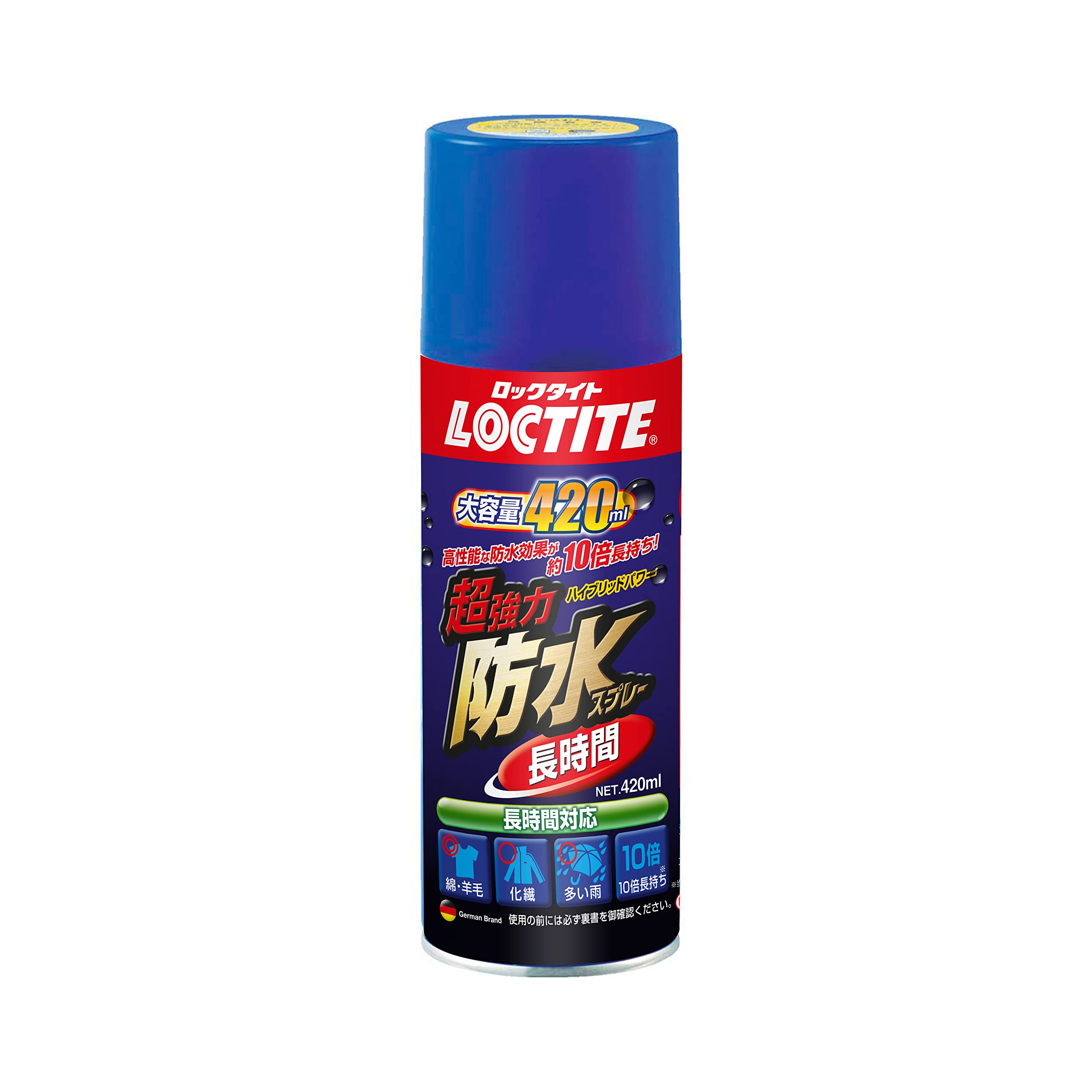 LOCTITE(ロックタイト) 超強力防水スプレー 長時間 420ml - 従来の防水スプレーと比べ、撥水効果が約10倍長持ち商品画像
