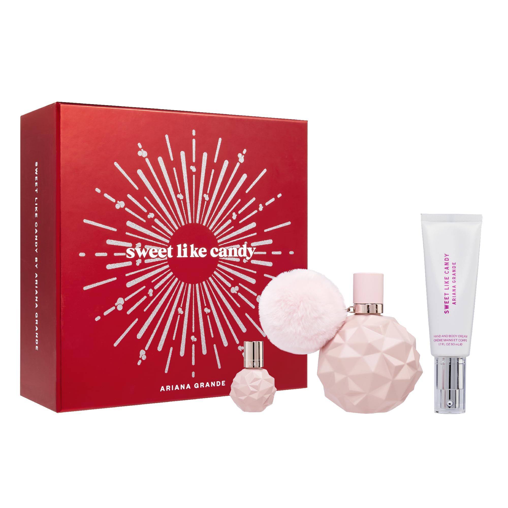 Ariana Grande Sweet Like Candy Limited Edition Holiday Set – Includes Eau de Parfum, Hand and Body Cream, and Deluxe Mini Parfum Image