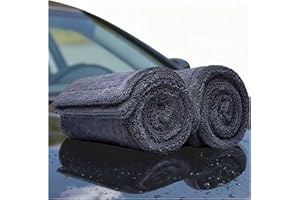 LBLVBNEWD 2-Pack 1200GSM Microfiber Car Drying Towels, Extra Large Twisted-Loop Absorbent Drying Towel for Cars and Trucks, Without Streaks, Scratches, or Water Spots (35"x 24")