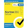 Norton 360 Deluxe 2025, Antivirus software for 3 Devices with Auto Renewal - Includes VPN, PC Cloud Backup & Dark Web Monitoring [Key Card]