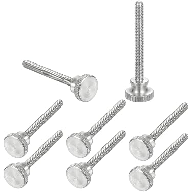 Kayfast M8 Knurled Thumb Screws – A1 Stainless Steel, Flat Head With Knurled Edge, Shoulder – DIN 464, Metric