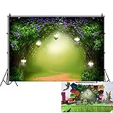 OFILA Enchanted Garden Backdrop 7x5ft, Purple
