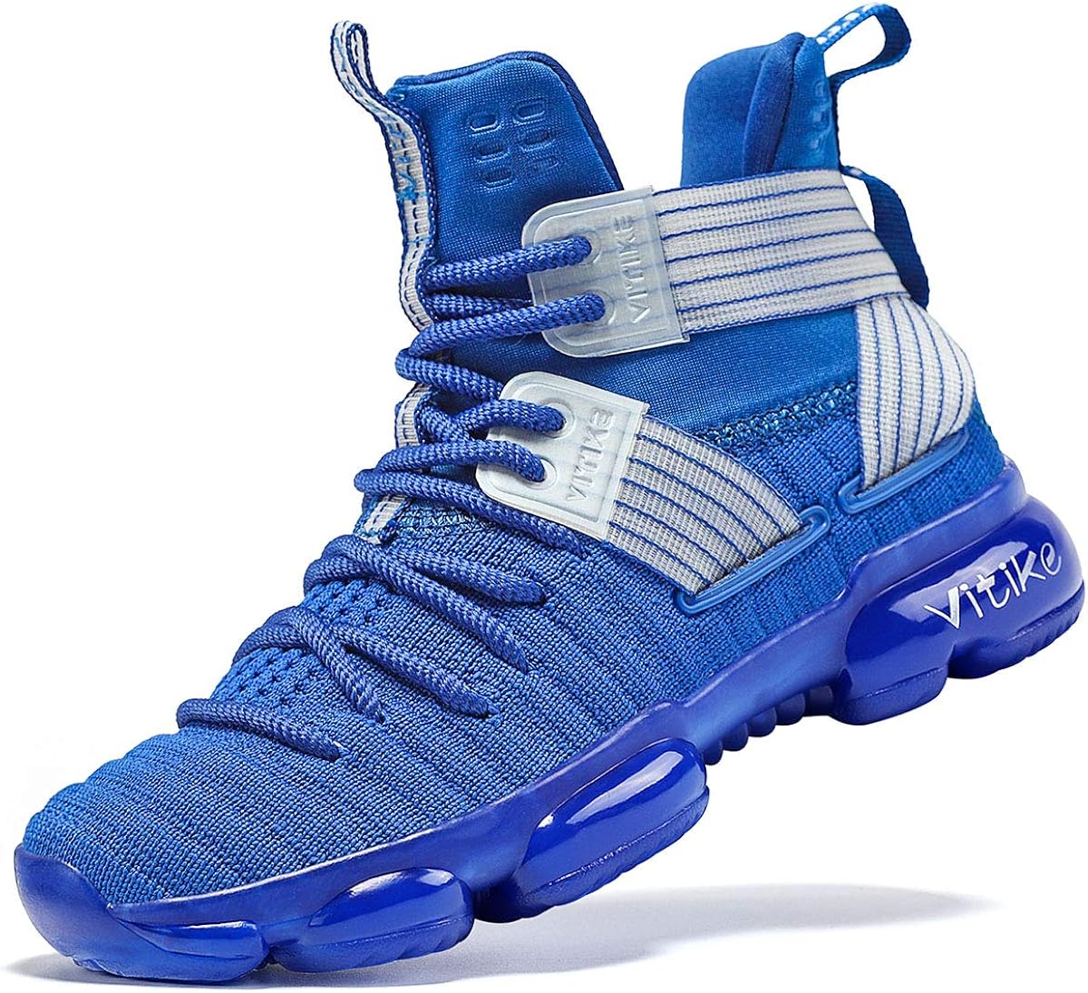 blue high top basketball shoes