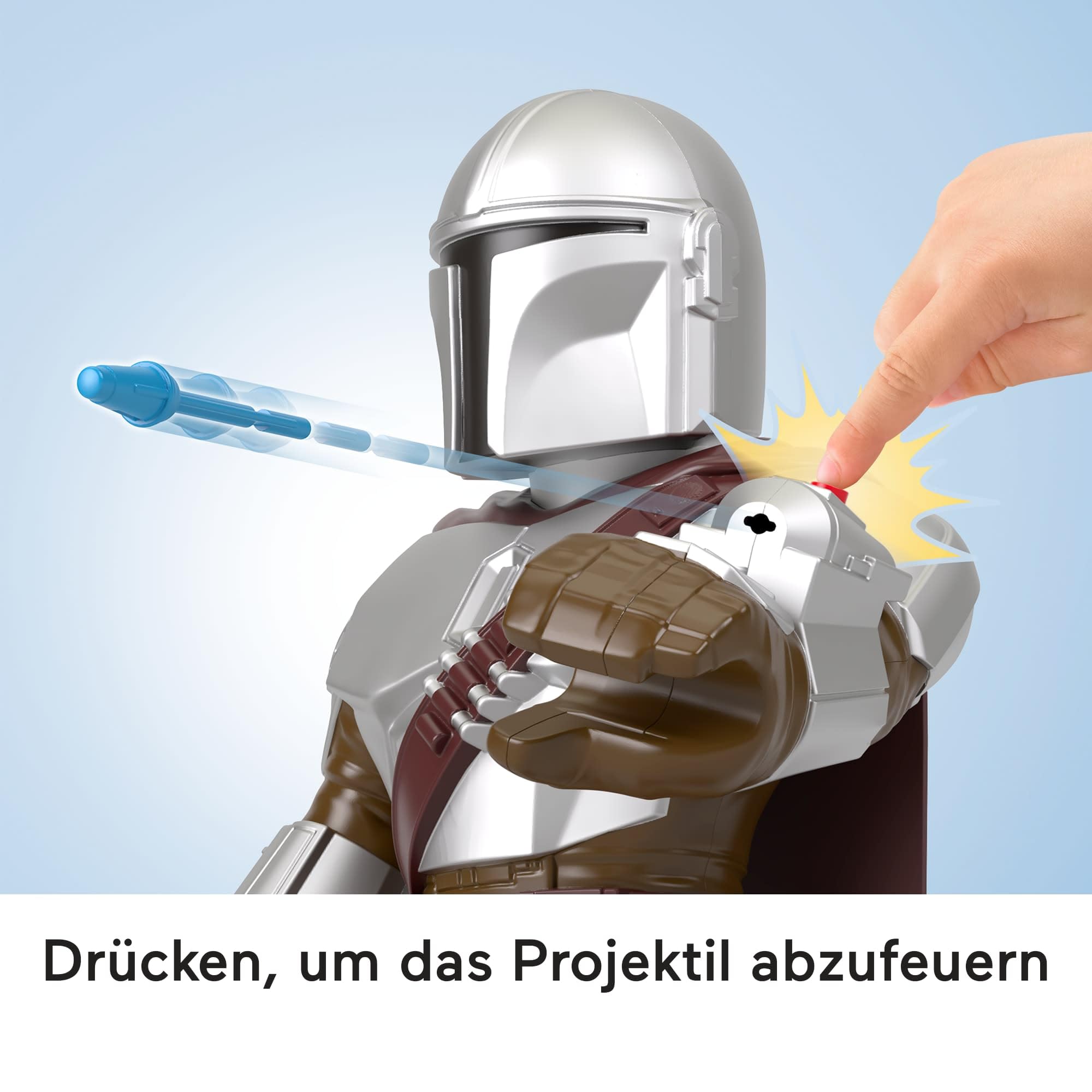 Fisher-Price Imaginext STAR WARS Spielzeug XXL The Mandalorian-Figur, ca. 42 cm große, bewegliche Figur mit Starter für Kinder ab 3 Jahren, HXT20 3