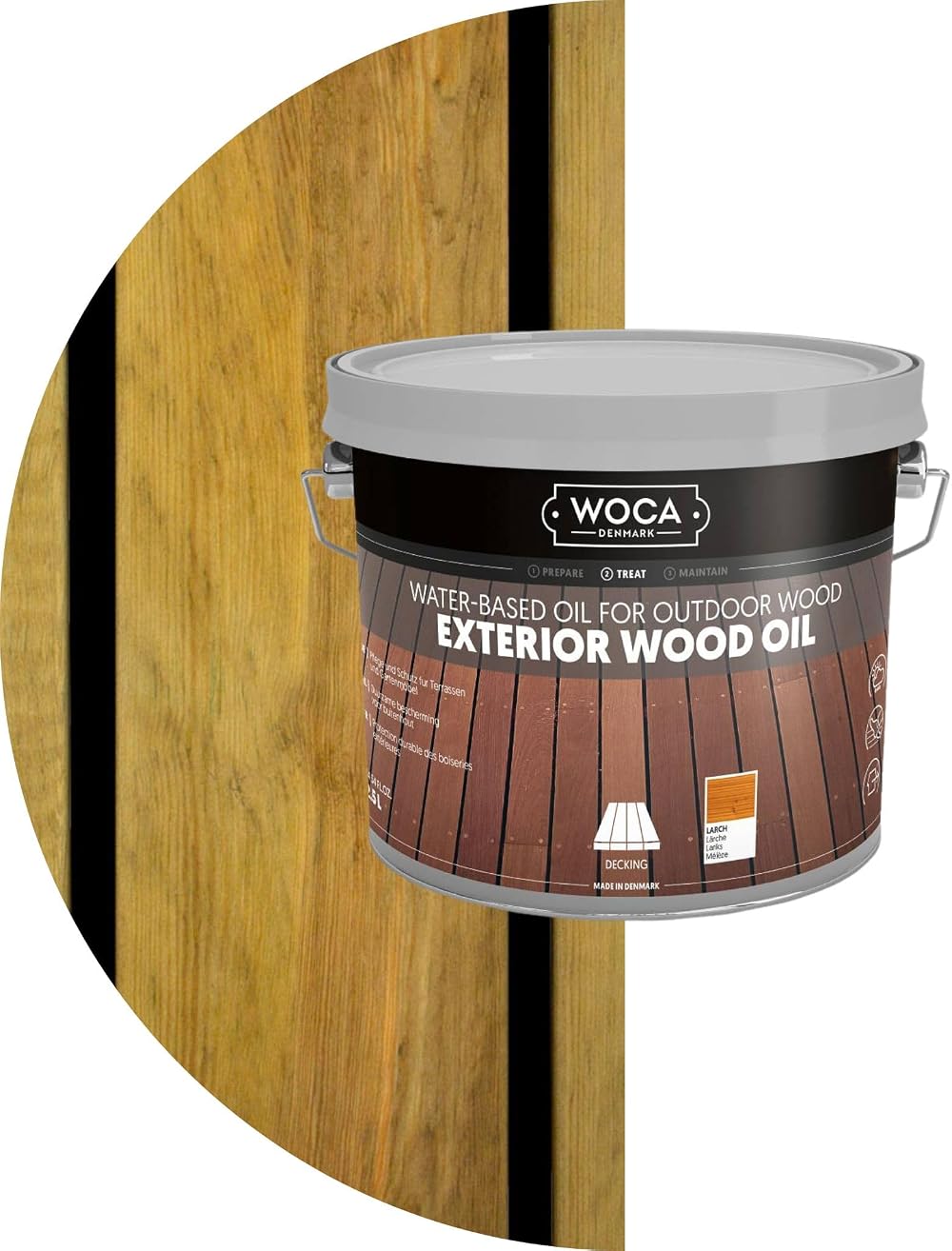 WOCA Exterior Wood Oil Natural 2.5L Danish Decking Garden Furniture Cladding UV