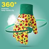 OSDUE 3 Pairs Kids Gardening Gloves Non Slip PVC Dots Breathable Flexible view 4