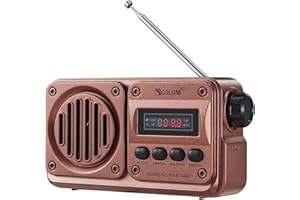 Gelielim Portable Radio with Bluetooth, FM Radio with Loud Volume, Digital Radio Retro Bluetooth Speaker with LED Display Support TF Card/USB, Gift Ideas for Grandparents for Kitchen Outdoor (No AM)