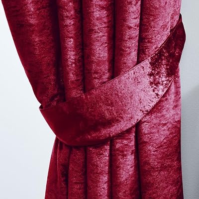 John Aird Crushed Velvet Eyelet Curtains Pink Pair With Tiebacks