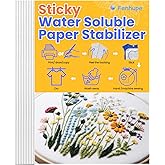 Fenhupe 8 Sheets 8.5"x11" Sticky Water Soluble Embroidery Stabilizer, Dissolvable Printable Embroidery Transfer Paper, Wash A