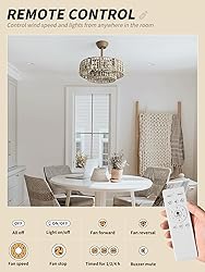 SYDACG 20" Boho Chandelier Ceiling Fans with