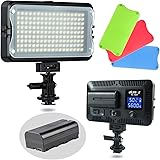 VILTROX VL-162T CRI95+ LED Video Light, Portable on Camera Photo Light Panel Dimmable for DSLR Camera Camcorder with Battery,