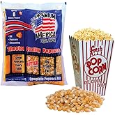8oz Premium America All in One Pack Popcorn | Premeasured Theatre Quality Kernels for Kettle Popcorn Machines. 24 Individual 