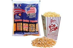 8oz Premium America All in One Pack Popcorn | Premeasured Theatre Quality Kernels for Kettle Popcorn Machines. 24 Individual 
