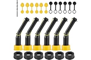 Gedlex Gas Can Spout Nozzle Set Replacement Universal Kit Leakproof Angle Filter Screen Gasket Vent Cap Drill Bit for Old Gas Can 6 Pack