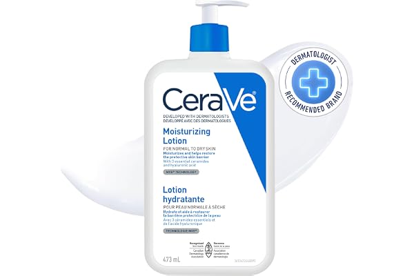 CeraVe Moisturizing Lotion, Daily Lightweight Face & Body Moisturizer with Hyaluronic Acid & Ceramides, Suitable for Dry & Se