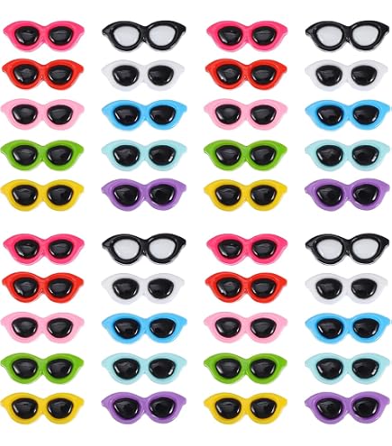 40Pcs Mini Sunglasses Charms - Colorful Resin Flatback Embellishments For DIY Crafts - View #4