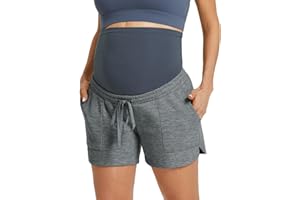 Maacie Maternity Shorts 2026 Maternity Athletic Shorts High Waist Shorts Lounge Casual Sweat Shorts with Pockets