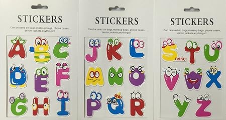 Amazon A Zかわいいエンボス加工デザインアルファベット文字ステッカー 文房具 オフィス用品 文房具 オフィス用品
