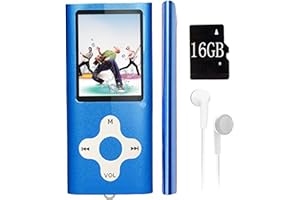 XIDEHUY Mp3 Player,Music Player with a 16 GB Memory Card Portable Digital Music Player/Video/Voice Record/FM Radio/E-Book Reader/Photo Viewer/1.8 LCD