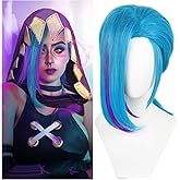HUNIGIR Blue Anime Wig Stylish Blue Cosplay Wig with Bangs for Women Girls Synthetic Hair for Halloween Party Costume