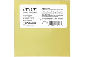 Gizmo Dorks PEI Sheet 4.7" x 4.7" (120mm x 120mm) 1mm Thick Build Surface for 3D Printer, Made in The USA