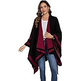 Shawl Wraps for Women, Elegant Knitted Cape Open Front Poncho Scarf Blanket Cardigan Coat for Spring, Autumn, and Winter