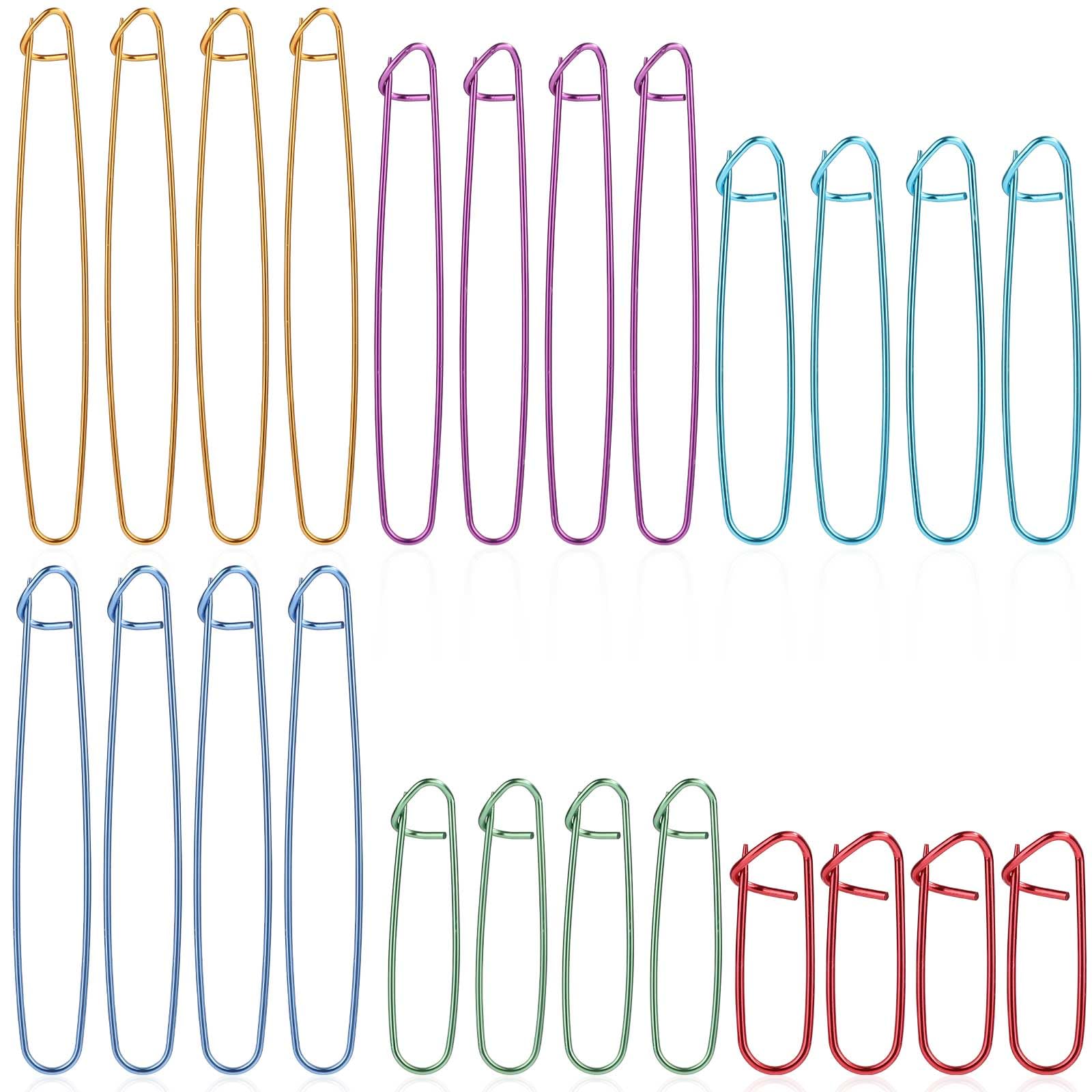 24pcs Knitting Stitch Holders, Colorful Handy Yarn Stitch Holder Versatile Crochet Hooks Practical Knitting UK Needle Holders Crochet Stitch Markers Holders for Quilting Sewing Accessories(6 Sizes)