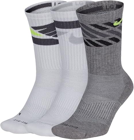 nike dri fit cushion crew socks white