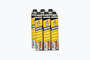 GRIZZLYGUARD Spray Foam Insulation DIY Closed Cell Spray Foam Polyurethane Expanding Foam for Walls and Concrete, Heat & Acoustic Insulating Foam, 120 Boards Feet (Gun & Cleaner NOT Included, 6 Pack)