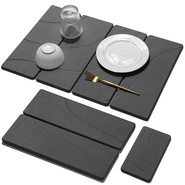 LARGE STONE DISH DRYING MAT FOR KITCHEN COUNTER,...
