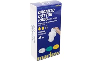Marlow 100% Organic Cotton Top Sheet Pads with Sticky Wings, Biodegradable Wrapper, Plastic Free, Fragrance Free, Chlorine Fr