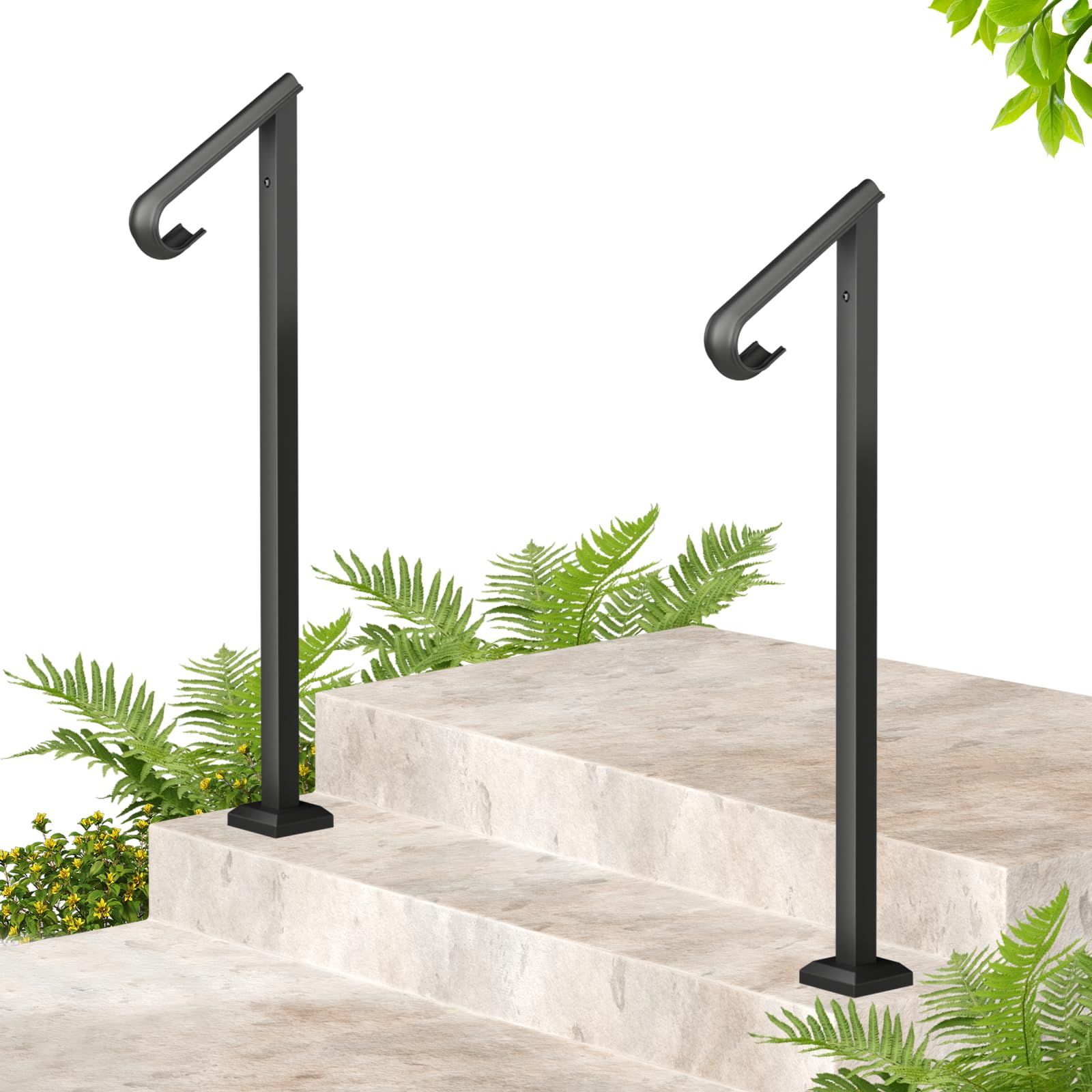 ZIIAMG Handrails for Outdoor Steps, 1 Step Stair Railing Installation ...